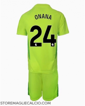 Manchester United Andre Onana #24 Portiere Maglia Gara Trasferta Repliche 2024-25 Bambino